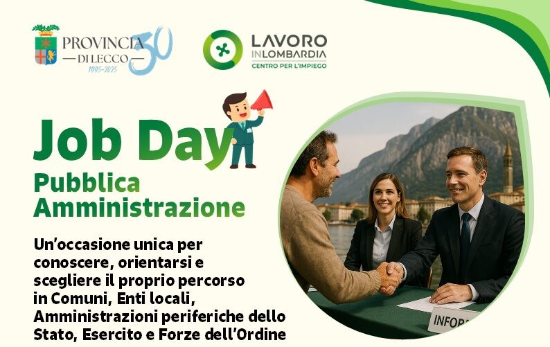 Lunedì 22 settembre dalle 9.30 alle 13.00 al Palataurus di Lecco.